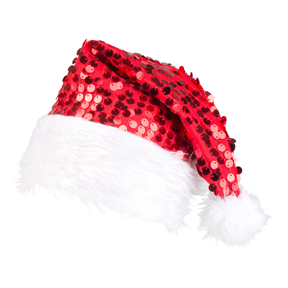 Kerstmuts Pailletten rood