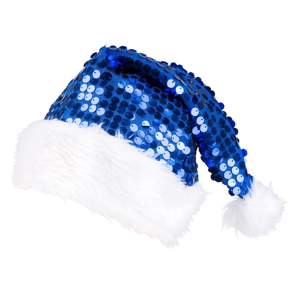 Kerstmuts Pailletten 6 kleuren ass.