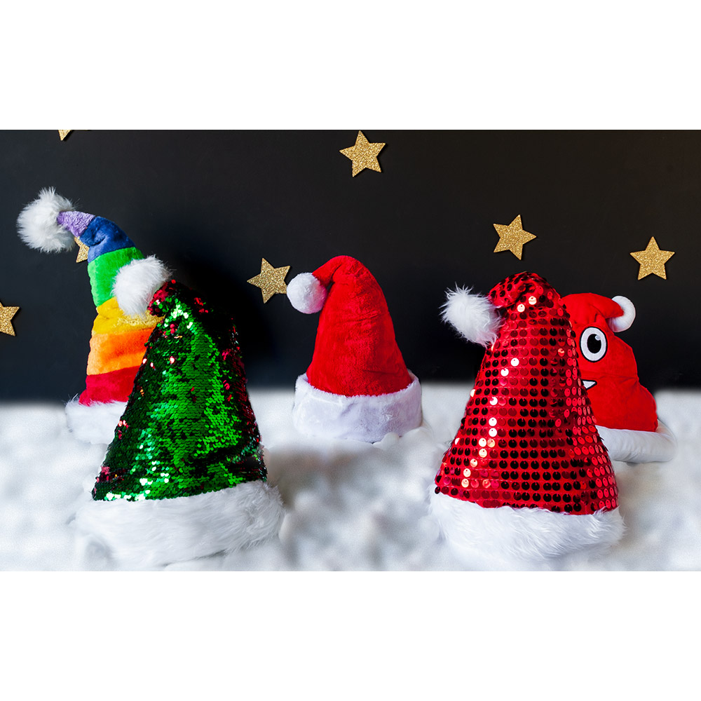 St. Kerstmuts Santa switch (omkeerbare pailletten rood/groen)