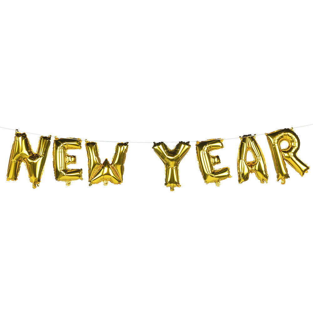 Folieballonslinger 'Happy new year' (8 m)
