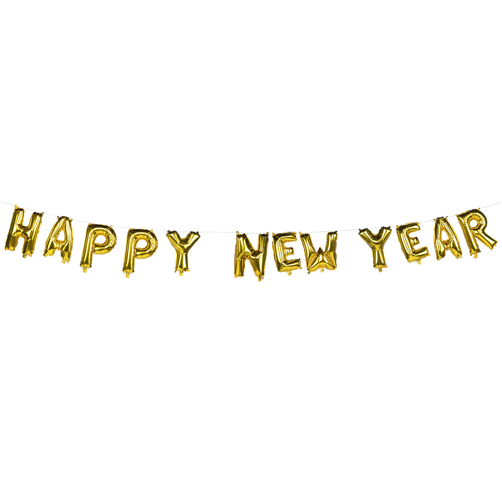 Folieballonslinger 'Happy new year' (8 m)