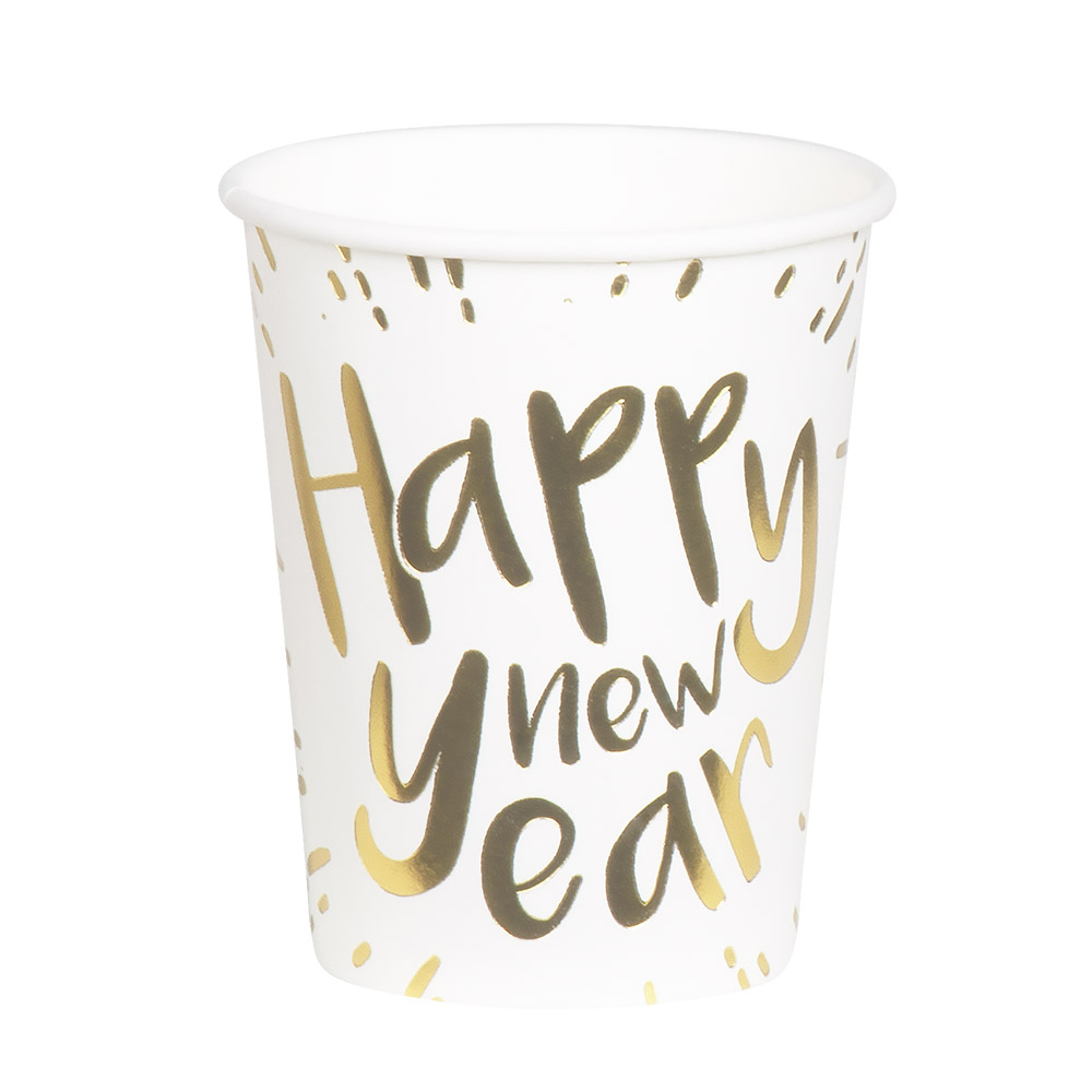 Set 6 bekertjes 'Happy new year' (25 cl)