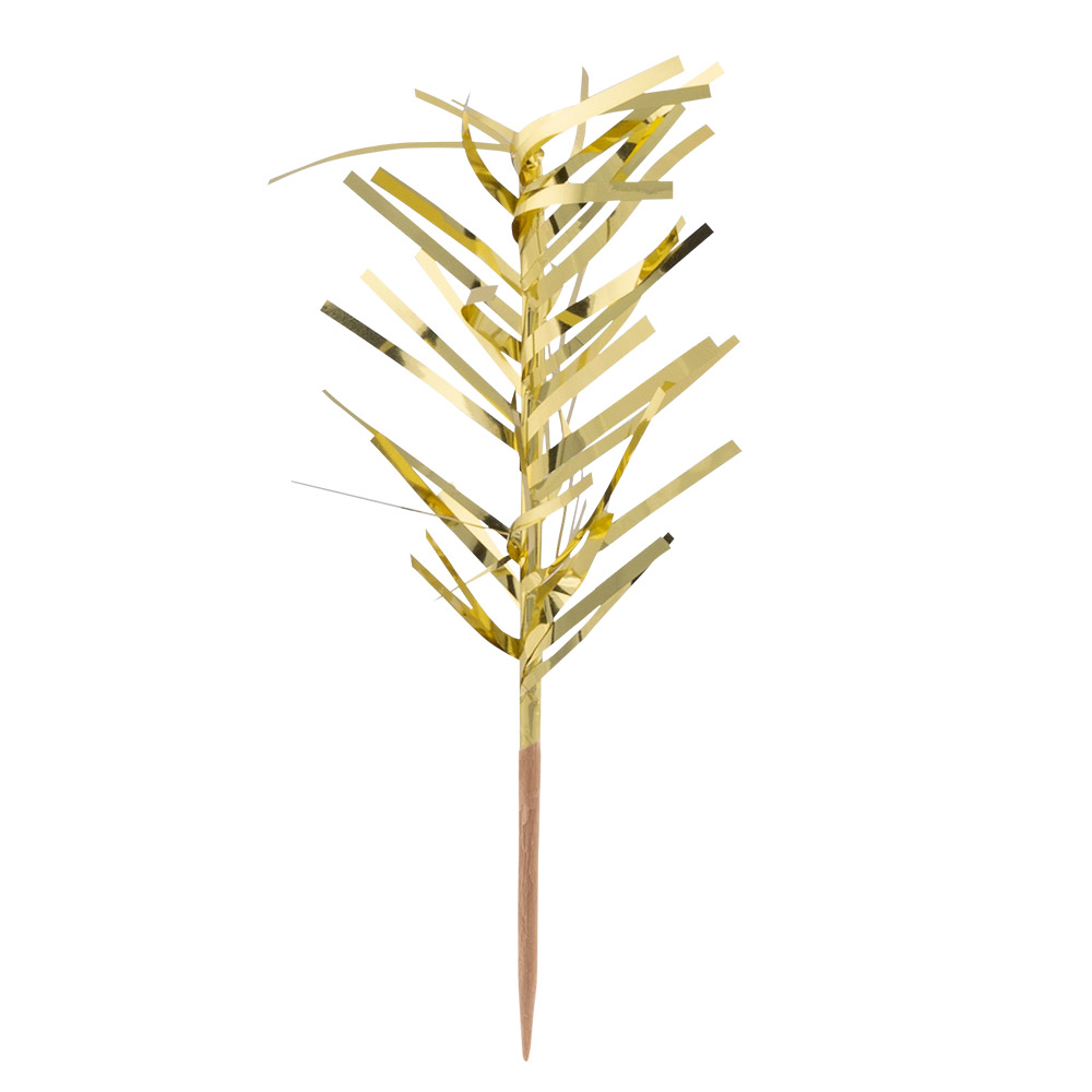 Set 20 cocktailprikkers goud (10 cm)