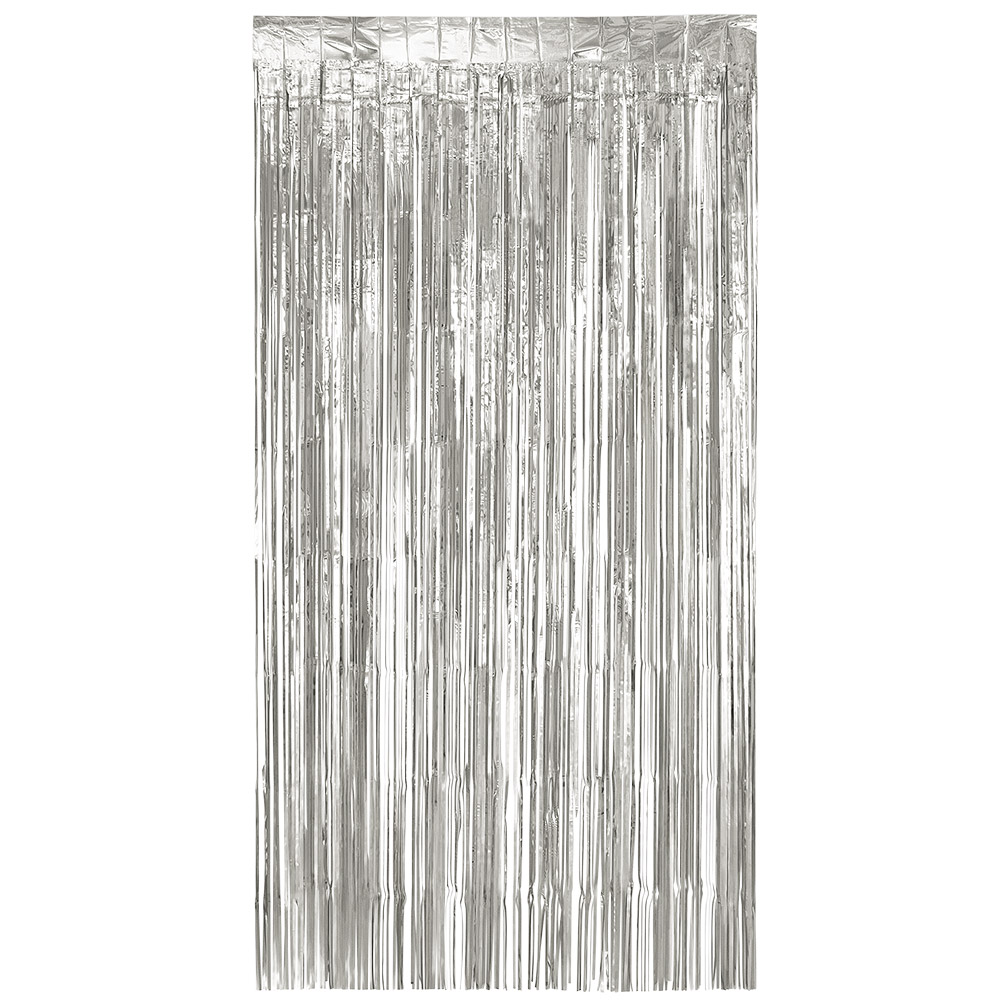 Foliegordijn Metallic zilver (200 x 100 cm)