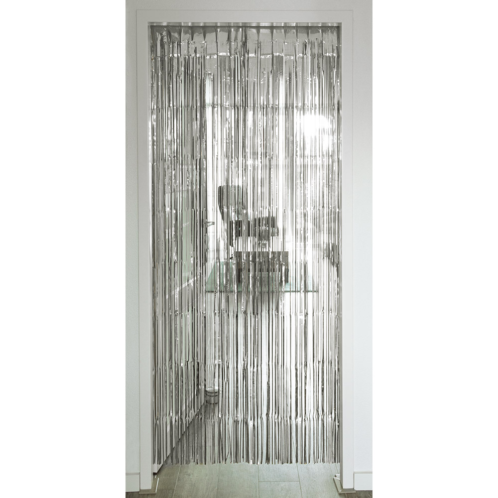 Foliegordijn Metallic zilver (200 x 100 cm)