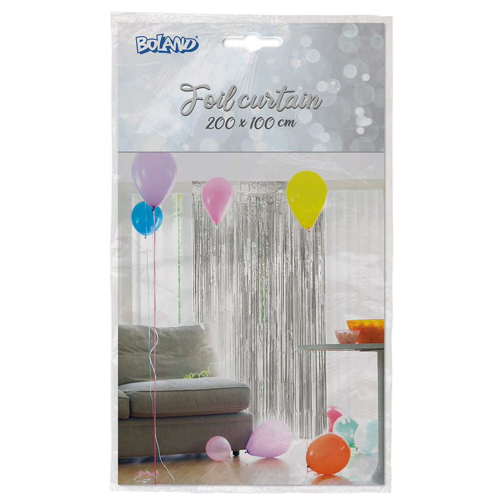 Foliegordijn Metallic zilver (200 x 100 cm)
