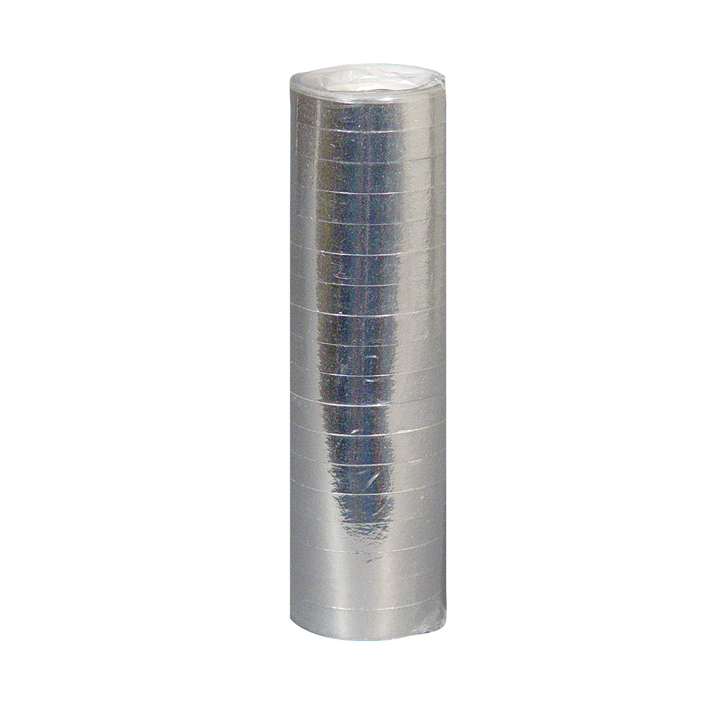 Rol papieren serpentines zilver metallic (4 m)