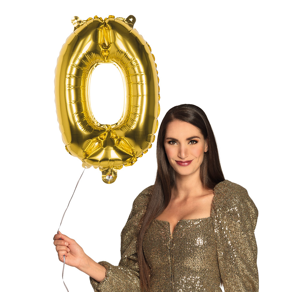 Folieballon '0' goud (66 cm)