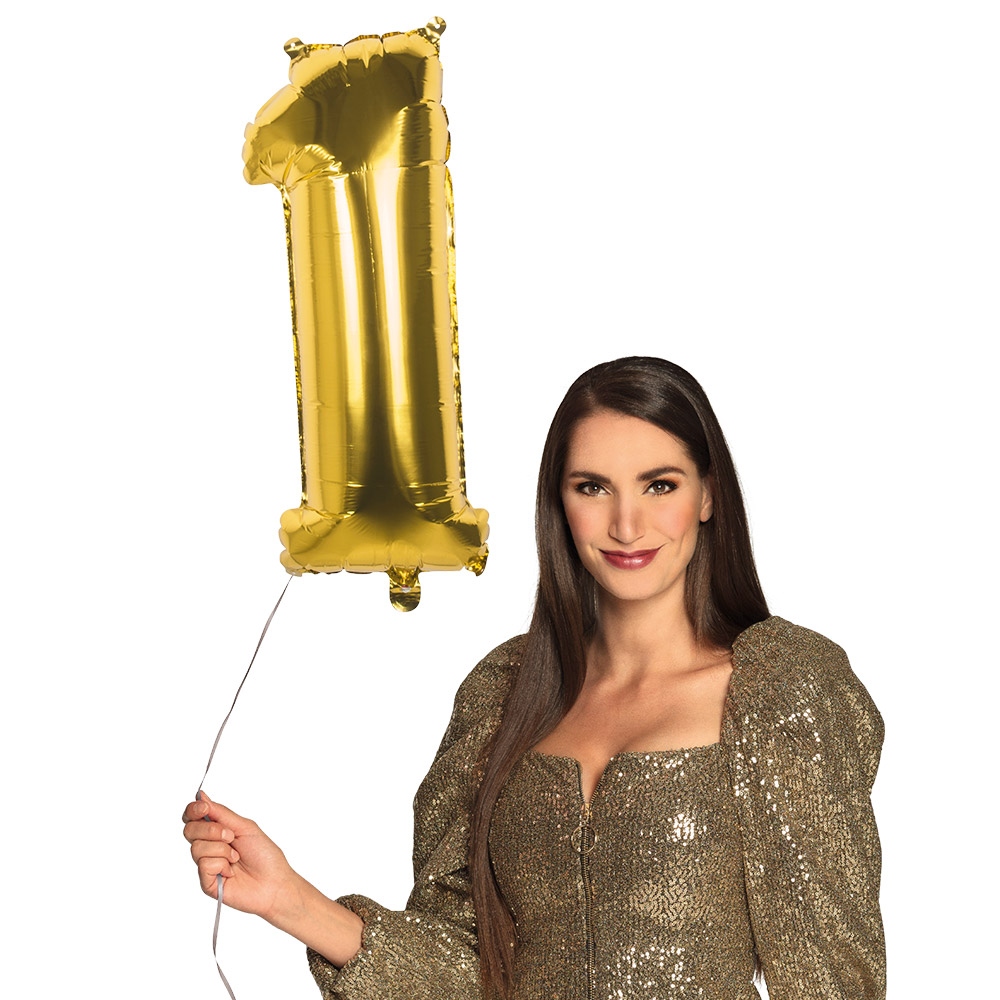 St. Folieballon '1' goud (66 cm)