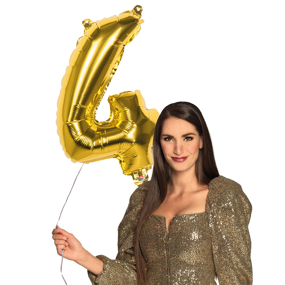 St. Folieballon '4' goud (66 cm)