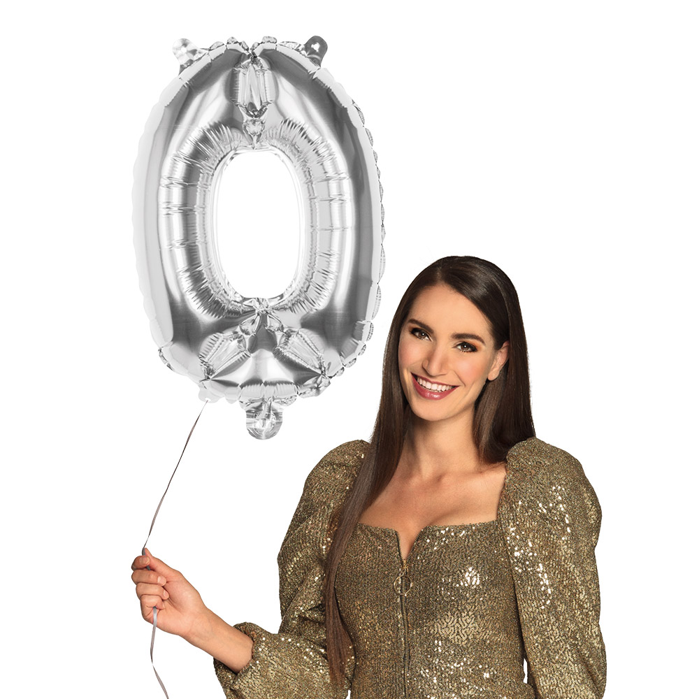 St. Folieballon '0' zilver (66 cm)