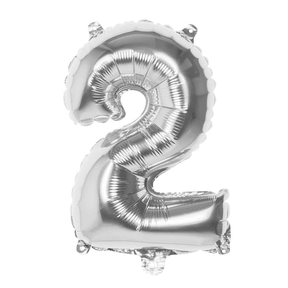 St. Folieballon '2' zilver (66 cm)