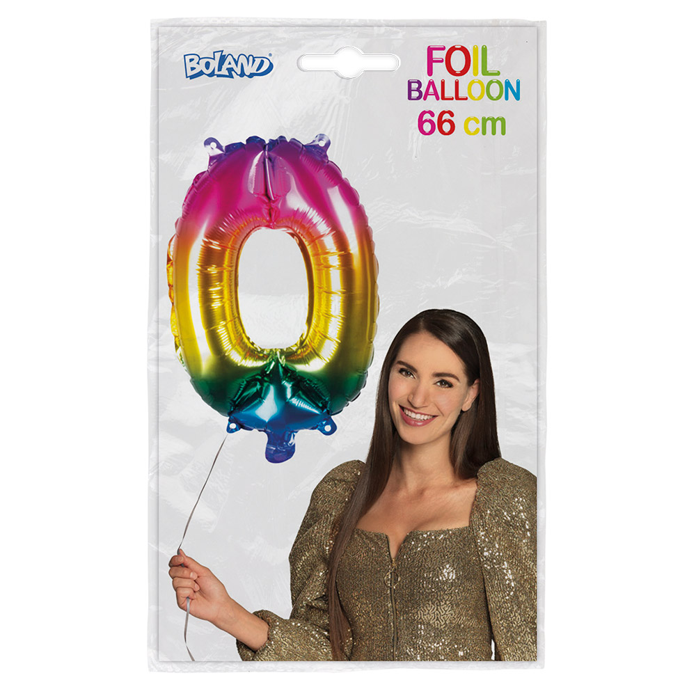 St. Folieballon '0' regenboog (66 cm)