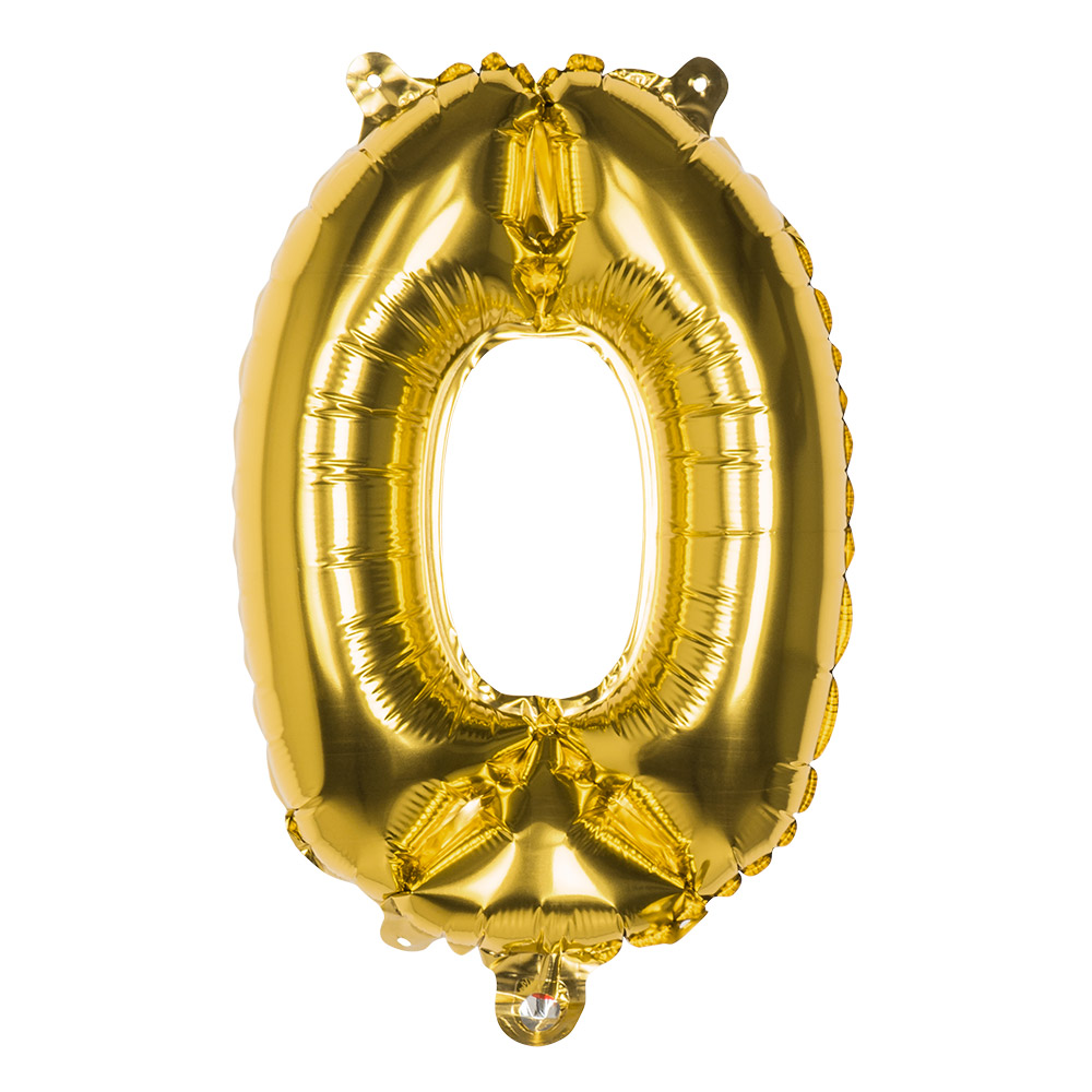 Folieballon '0' goud (36 cm)