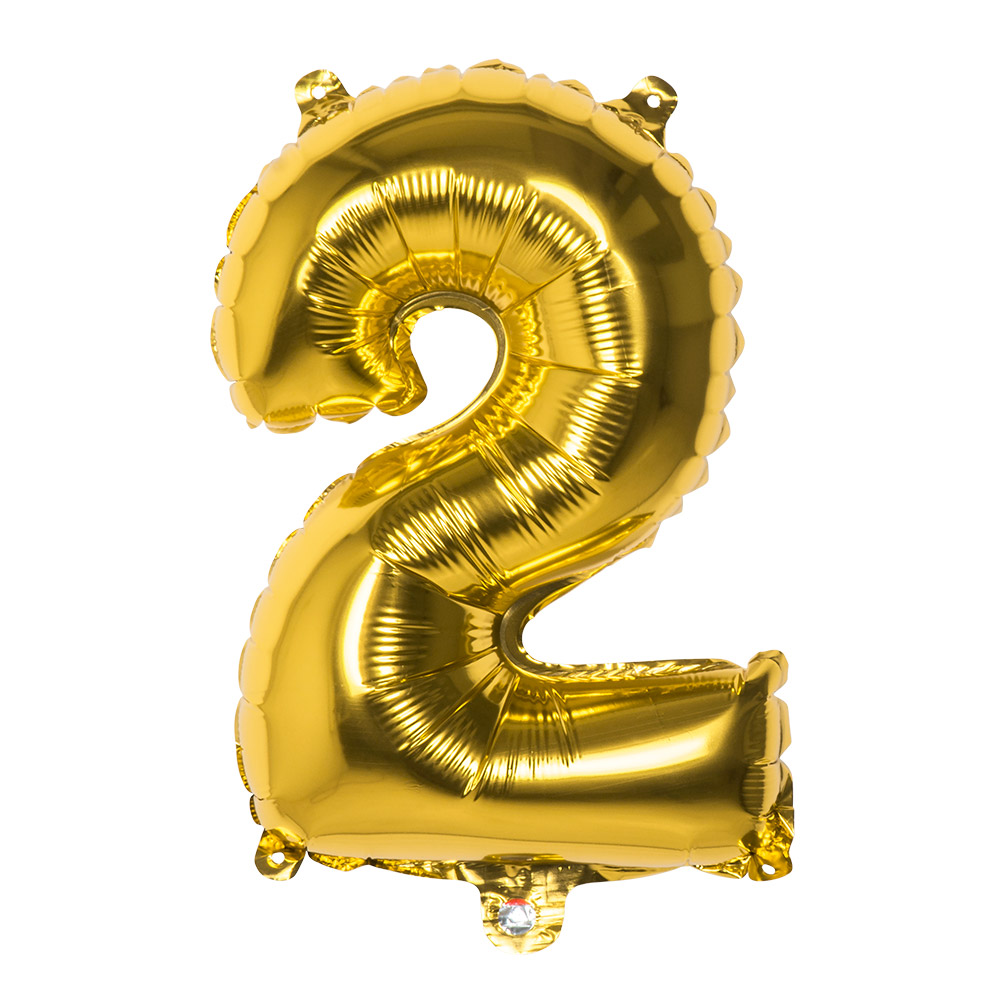 Folieballon '2' goud (36 cm)