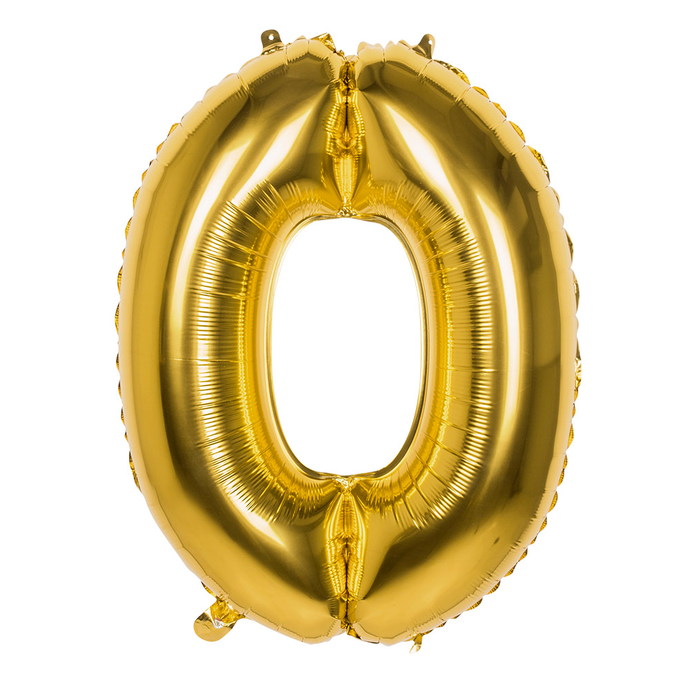 St. Folieballon '0' goud (86 cm)