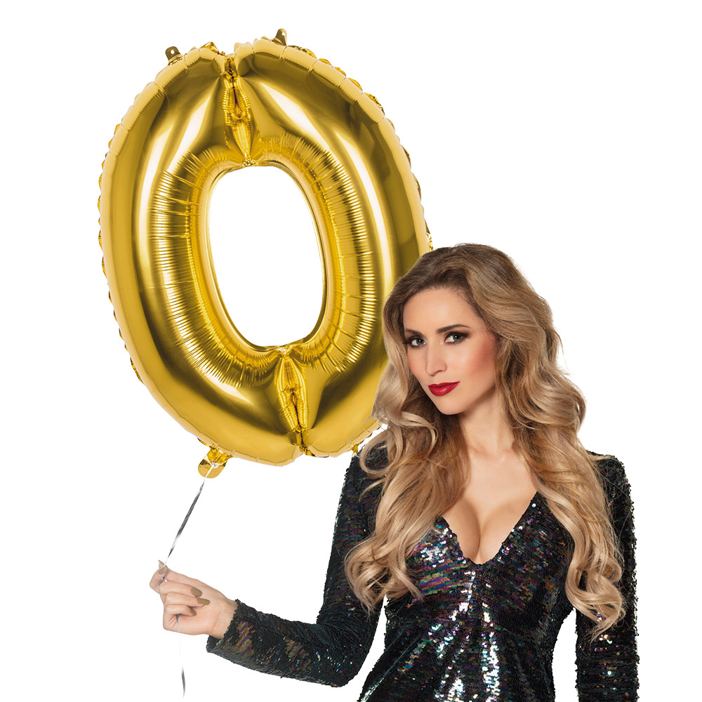St. Folieballon '0' goud (86 cm)