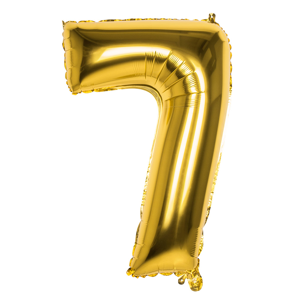 St. Folieballon '7' goud (86 cm)