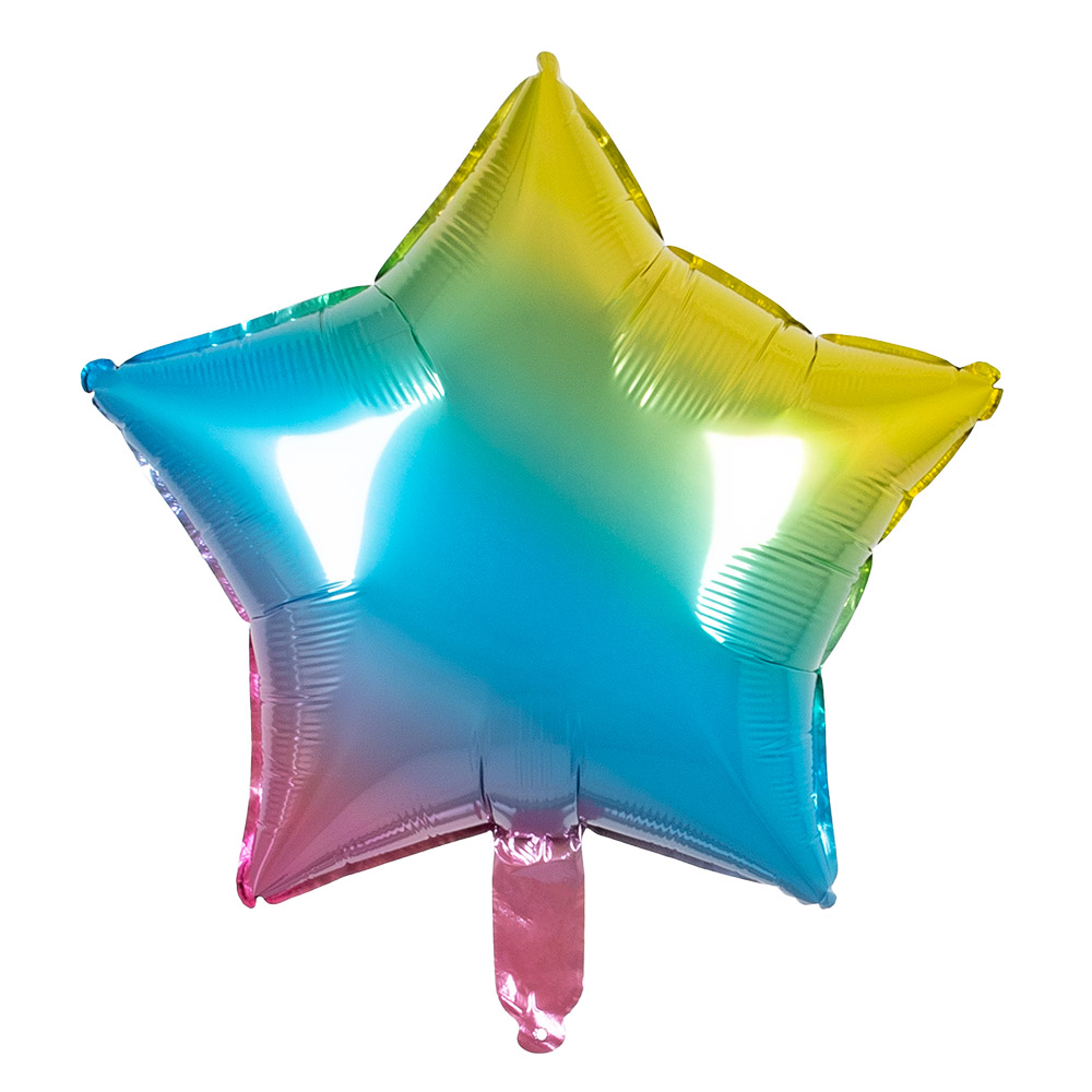 St. Folieballon Ster regenboog (40 x 45 cm)