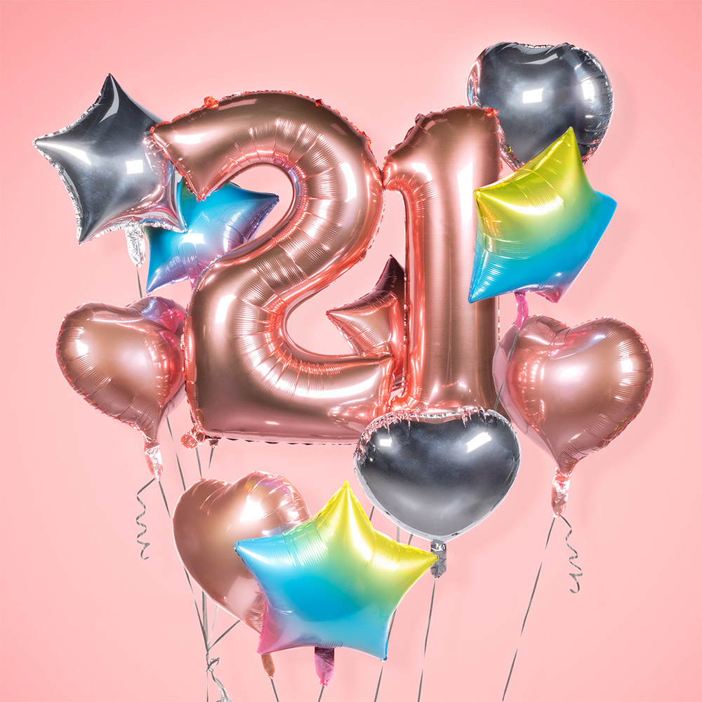 St. Folieballon Ster regenboog (40 x 45 cm)