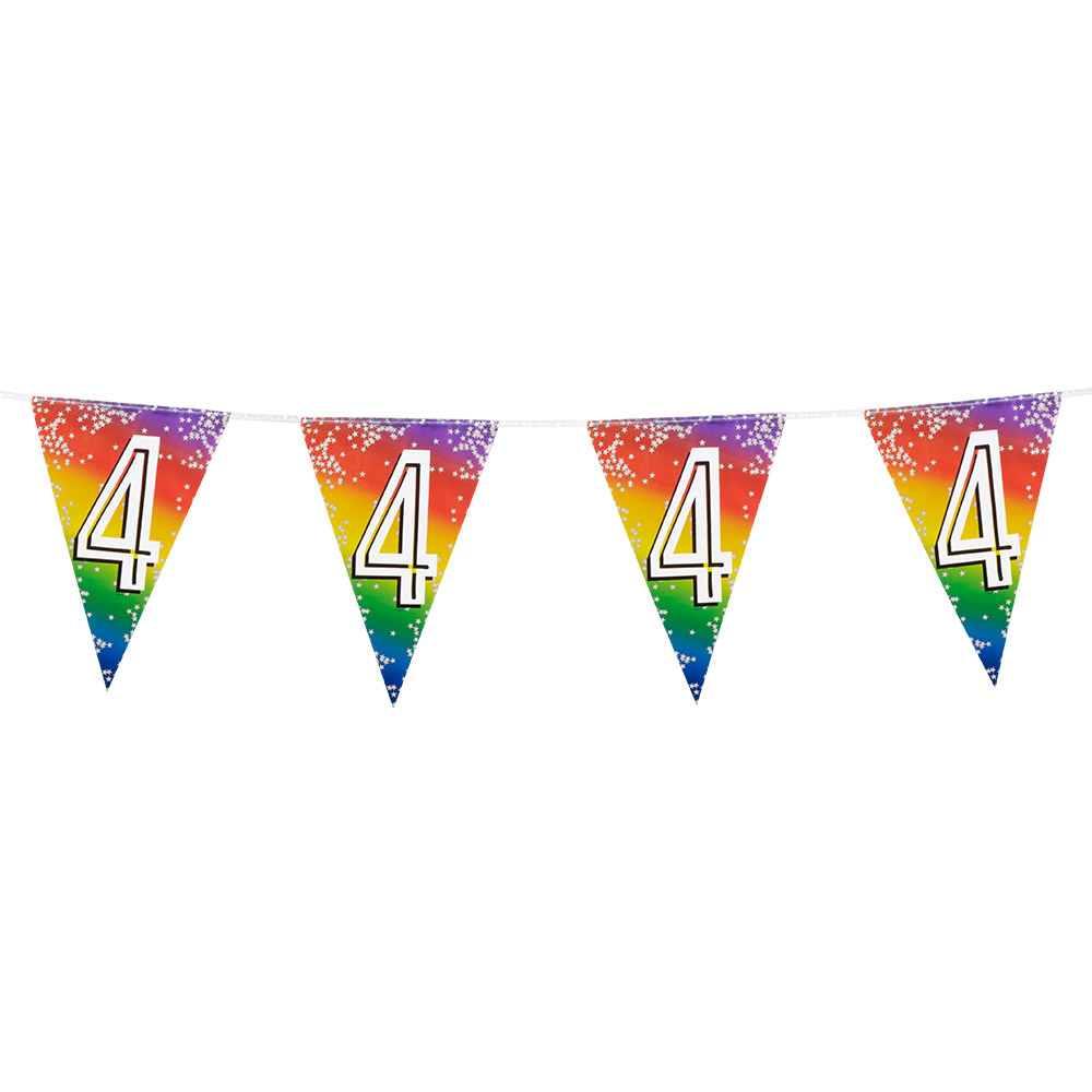 Folievlaggenlijn Rainbow '4' (30 x 20 cm, 6 m)