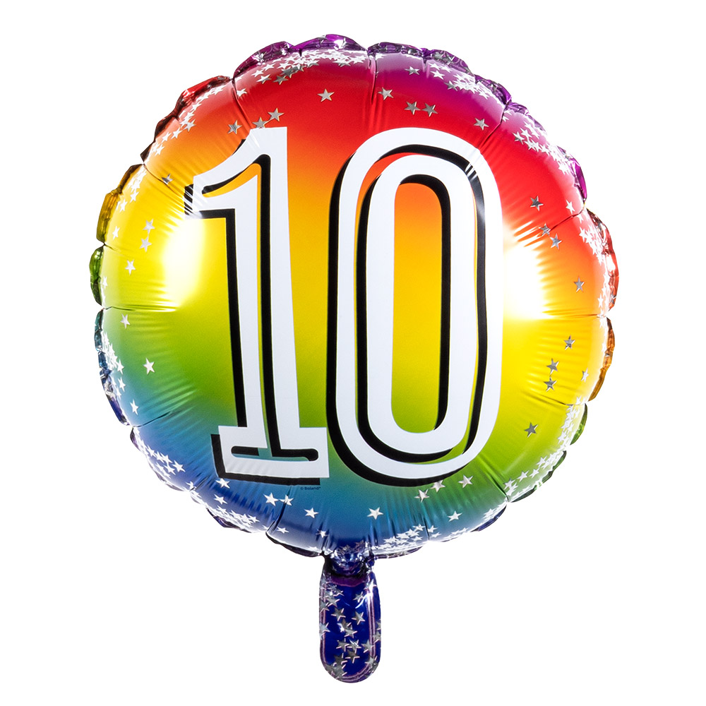 Folieballon '10' (Ø 45 cm)