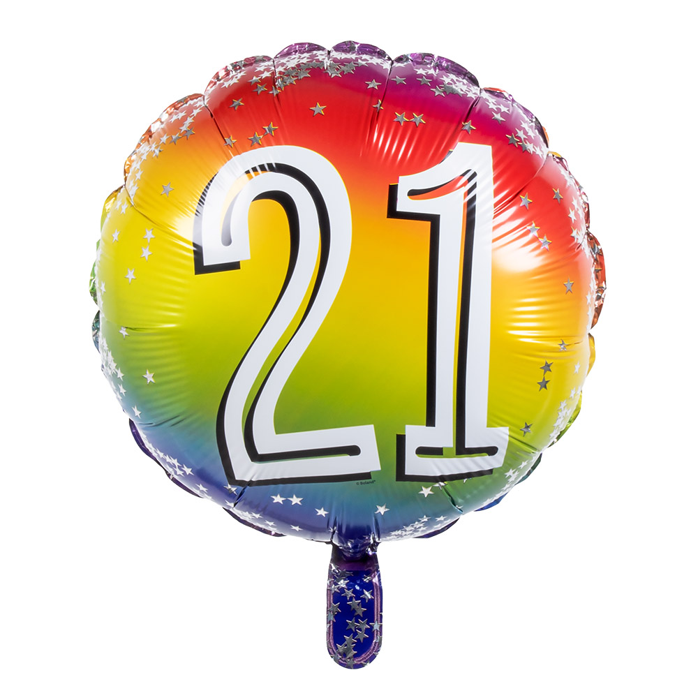 Folieballon '21' (Ø 45 cm)