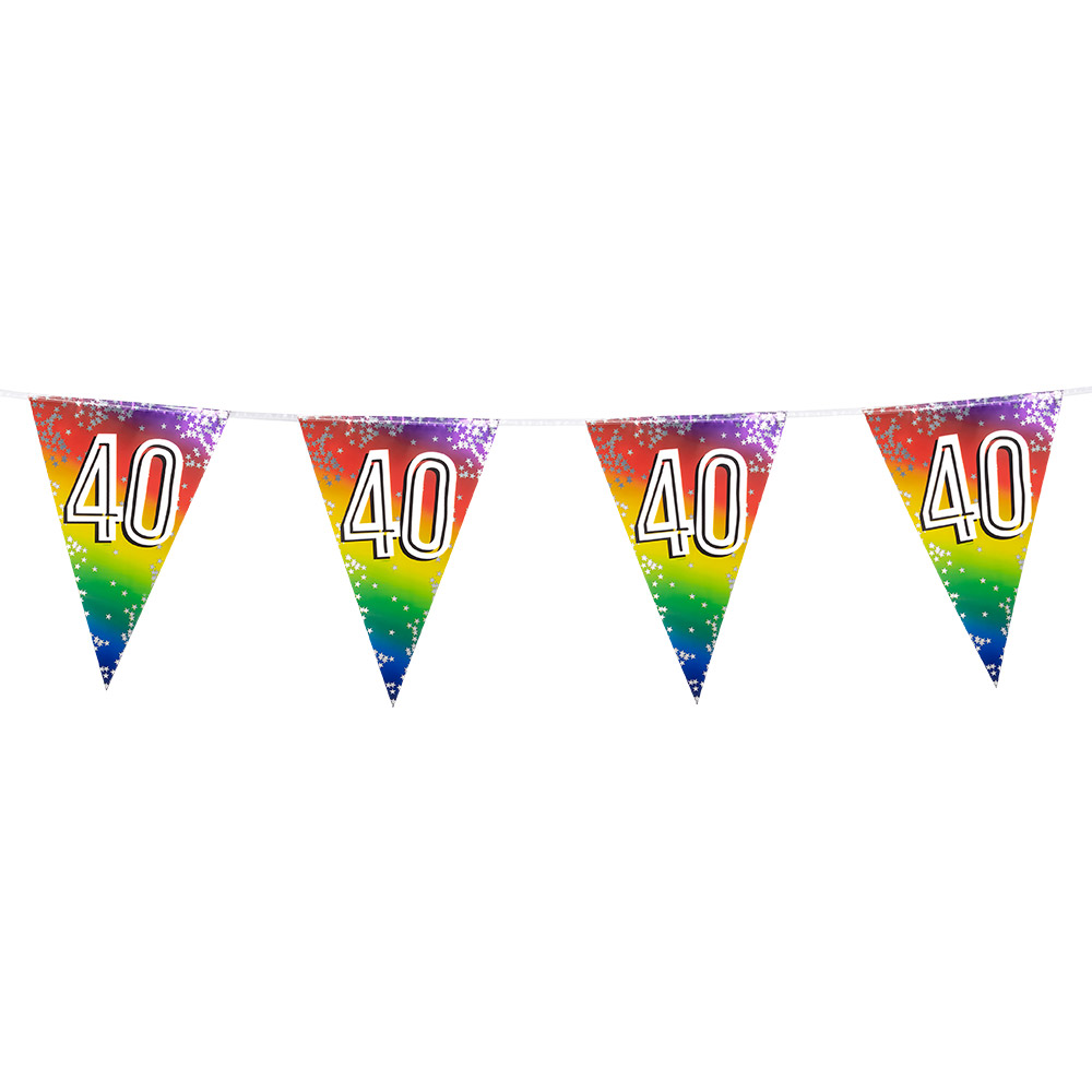 Folievlaggenlijn Rainbow '40' (30 x 20 cm, 6 m)