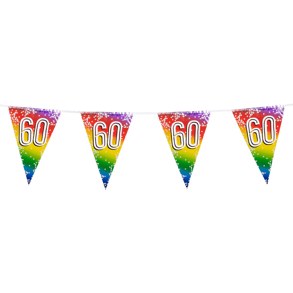 Folievlaggenlijn Rainbow '60' (30 x 20 cm, 6 m)
