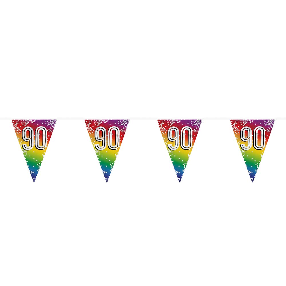 Folievlaggenlijn Rainbow '90' (30 x 20 cm, 6 m)