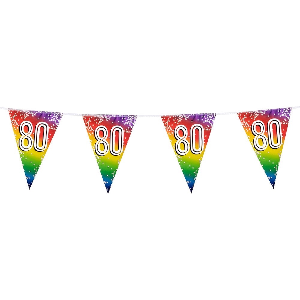 Folievlaggenlijn Rainbow '80' (30 x 20 cm, 6 m)