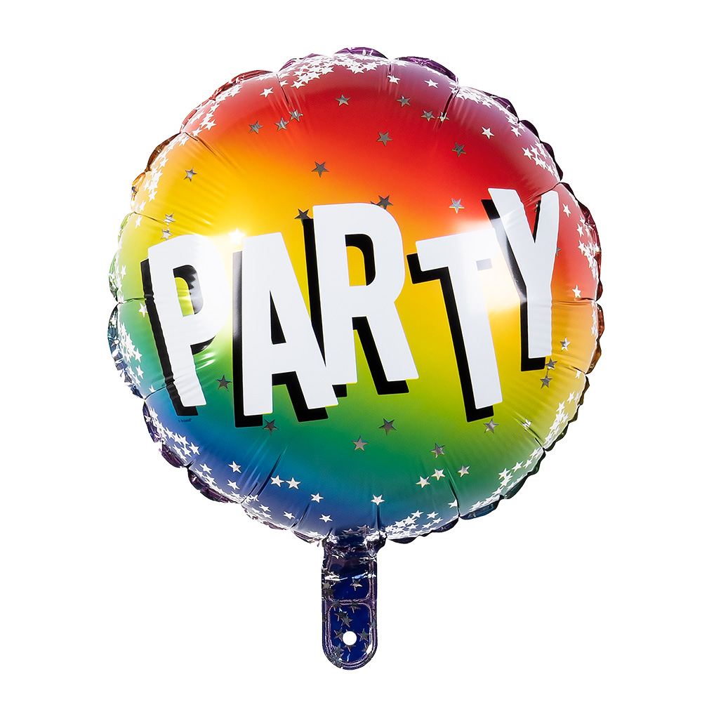 Folieballon 'Party' dubbelzijdig (Ø 45 cm)