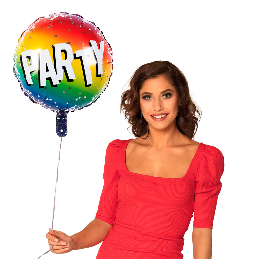Folieballon 'Party' dubbelzijdig (Ø 45 cm)