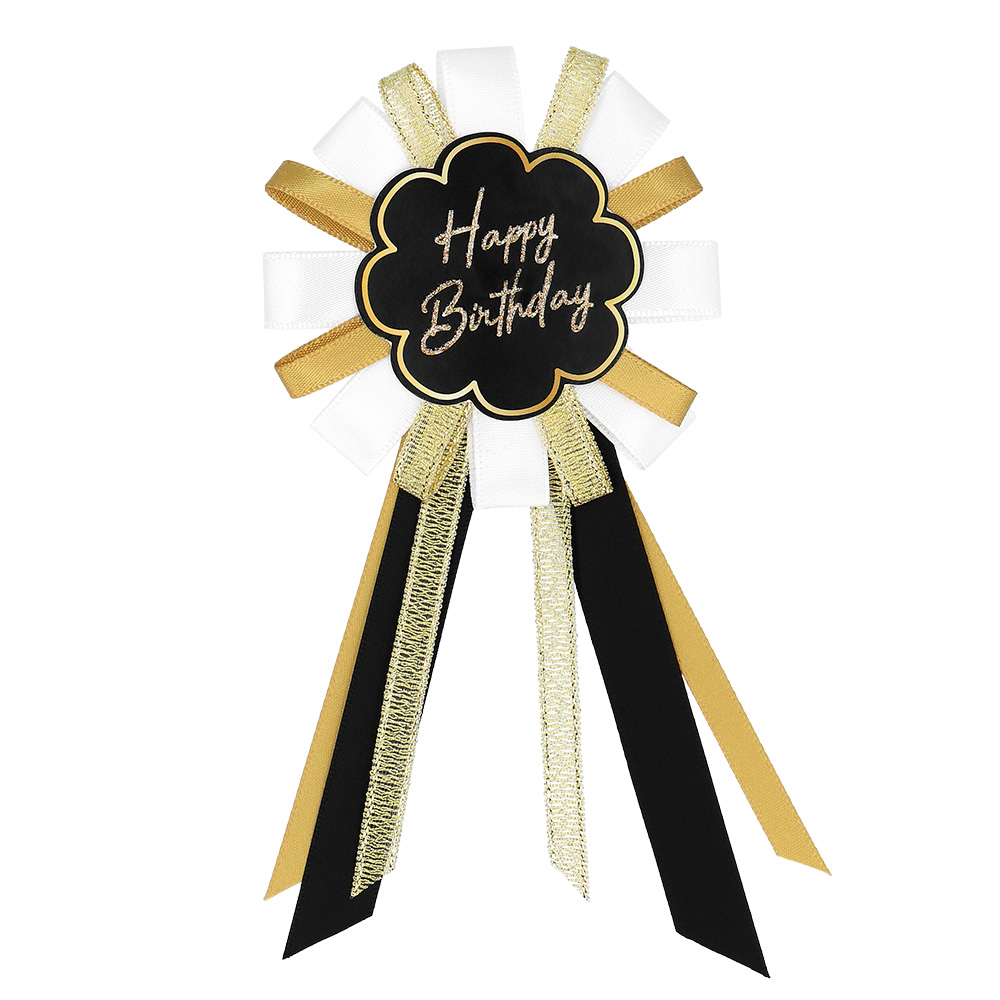 Rozet 'Happy birthday' (16 x 7.5 cm)