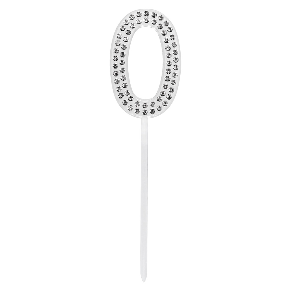 Diamanten taarttopper '0' (10.5 cm)