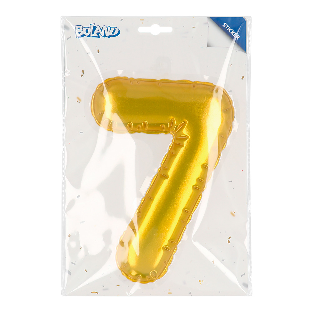 Folieballonsticker '7' goud (20 cm)