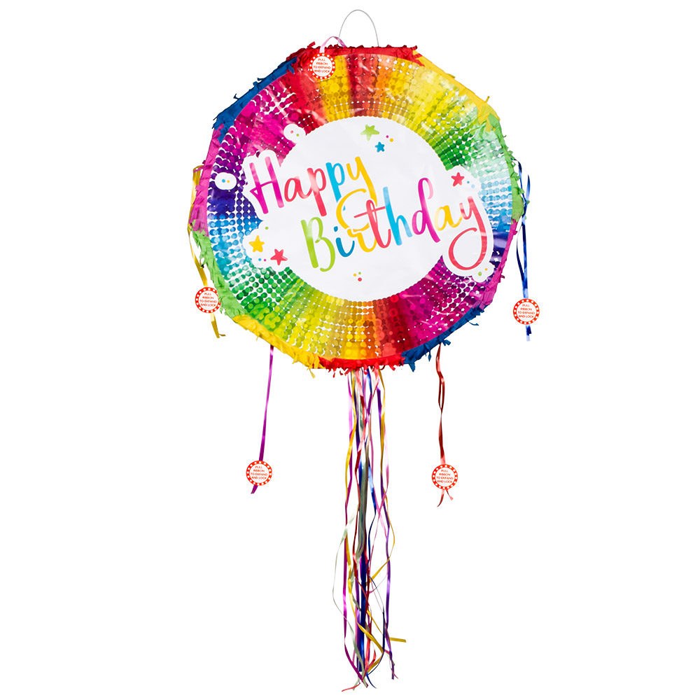 Trekpiñata 'Happy birthday' (44 x 44 x 9 cm)
