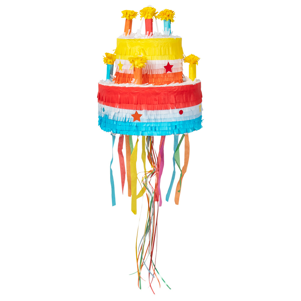Trekpiñata Verjaardagstaart (31 x 29 x 29 cm)