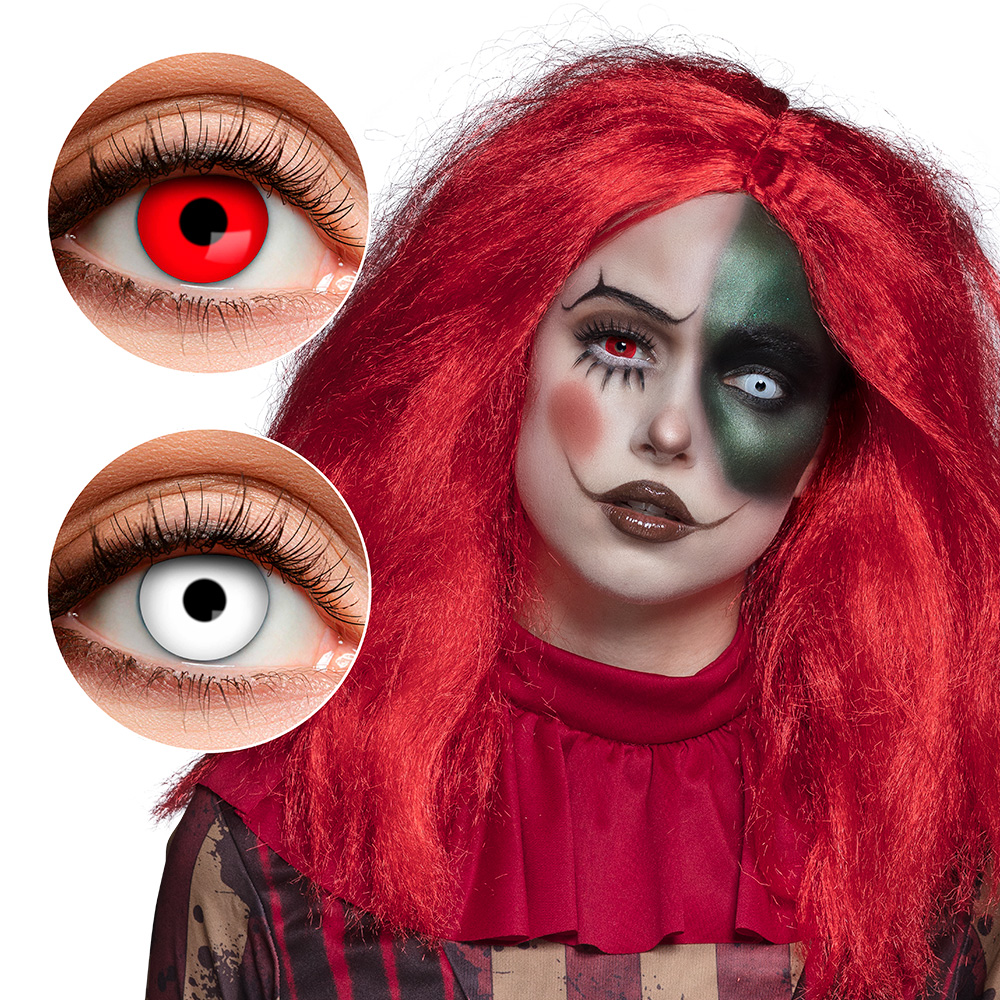 Paar 3-maands duolenzen Creepy clown