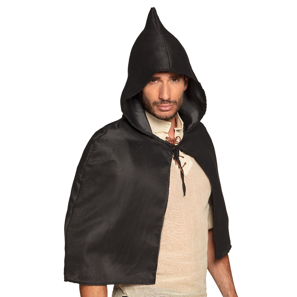 St. Middeleeuwse cape zwart (85 cm)