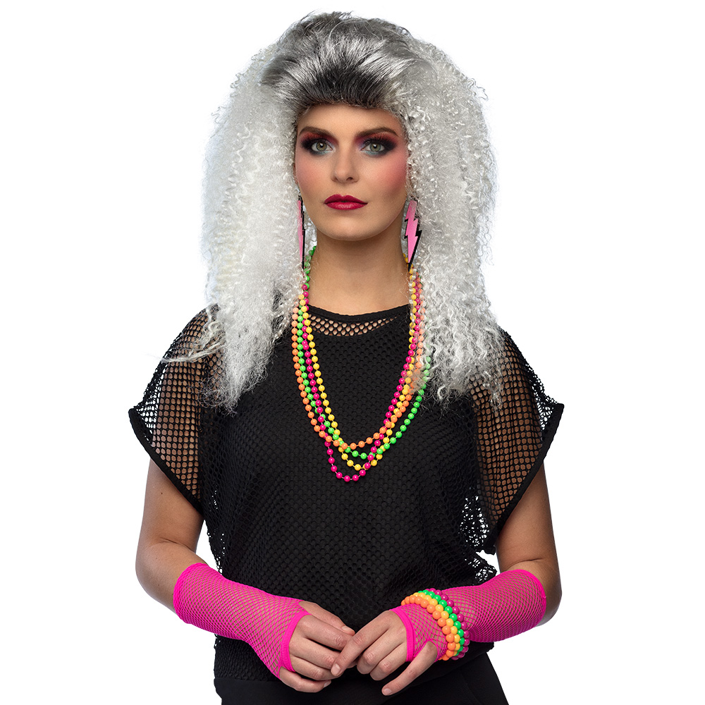 Set 80's UV (beenwarmers, armstukken, kettingen, armbanden en oorbellen)