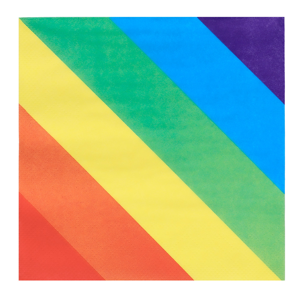 Set 20 papieren servetten Regenboog (33 x 33 cm)