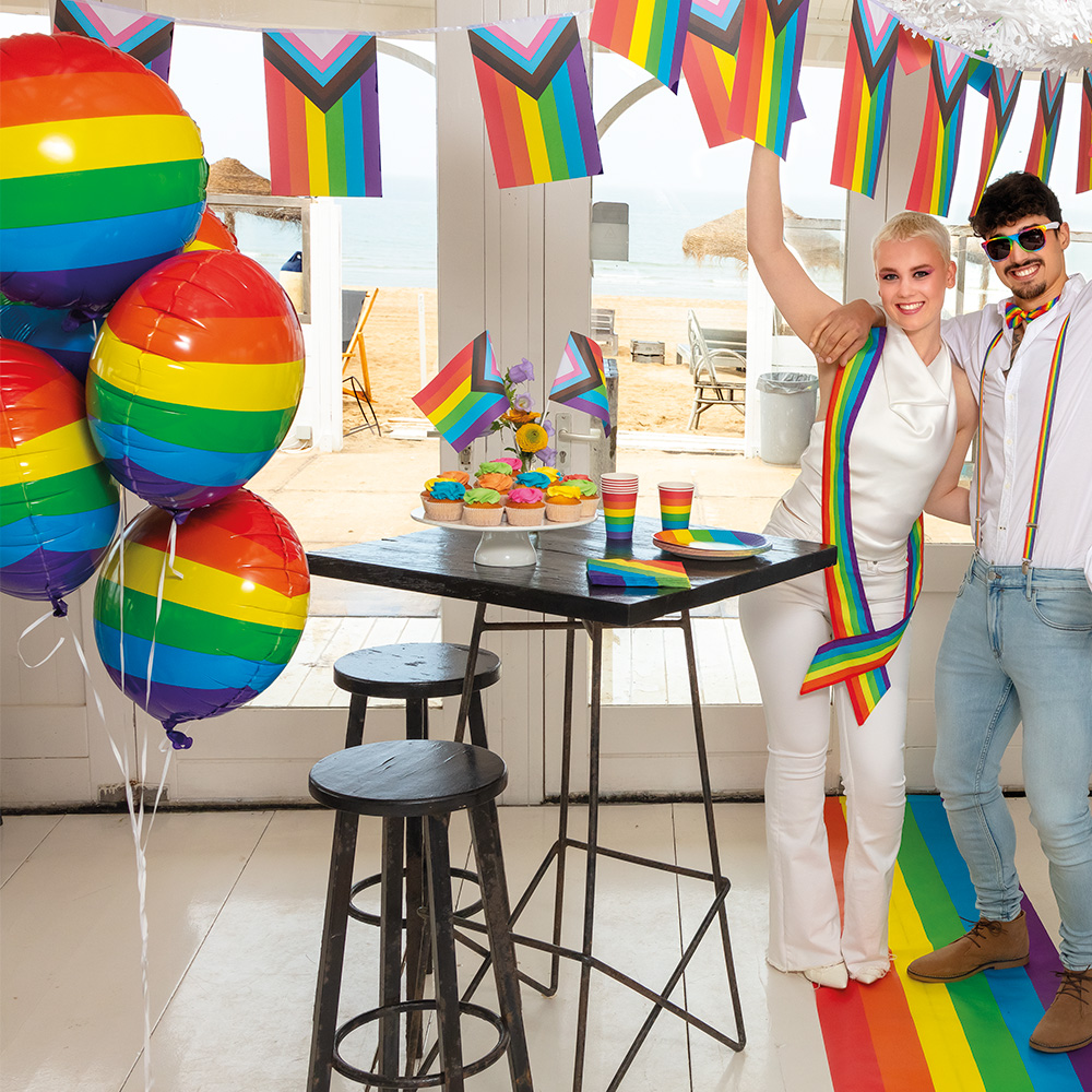 Folieballon Regenboog dubbelzijdig (Ø 45 cm)