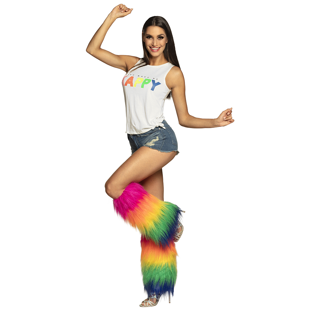 Paar beenwarmers Regenboog rave