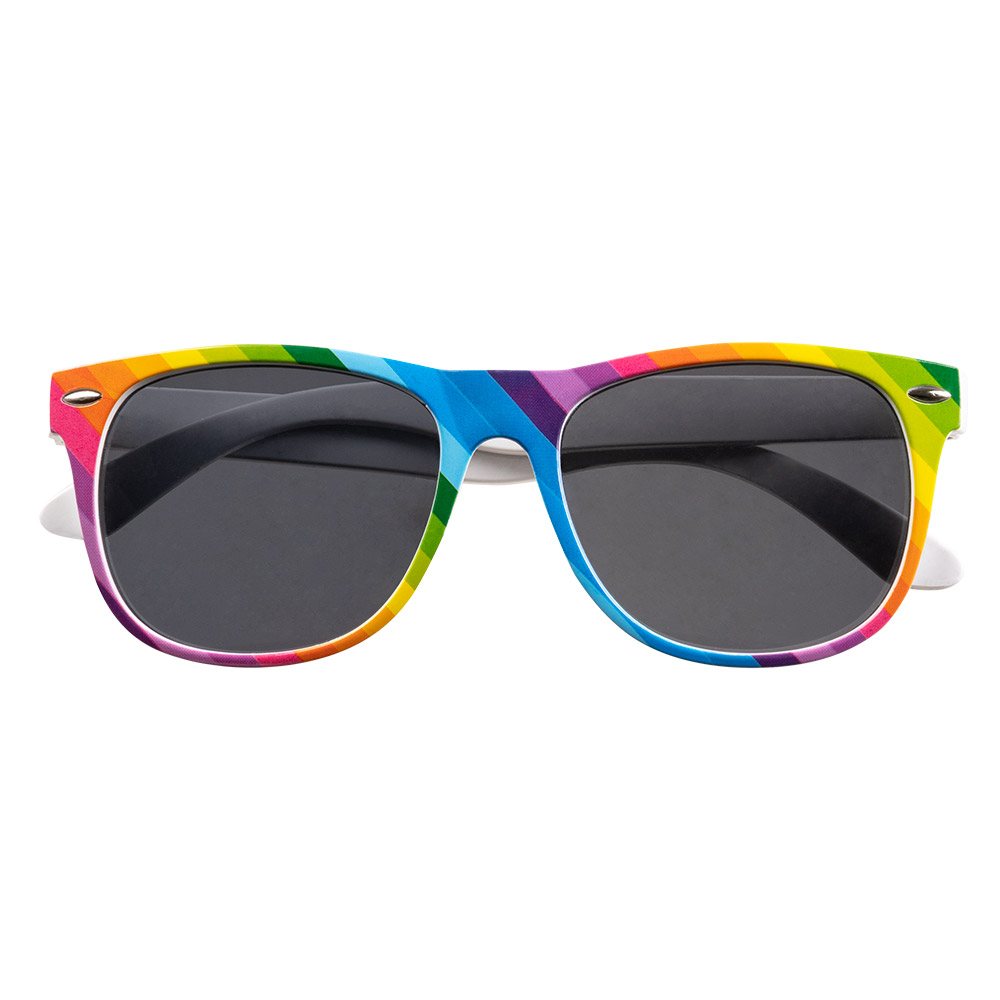 Set Classic regenboog (partybril, vlinderstrik en bretels)