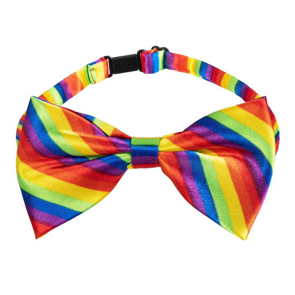 Set Classic regenboog (partybril, vlinderstrik en bretels)