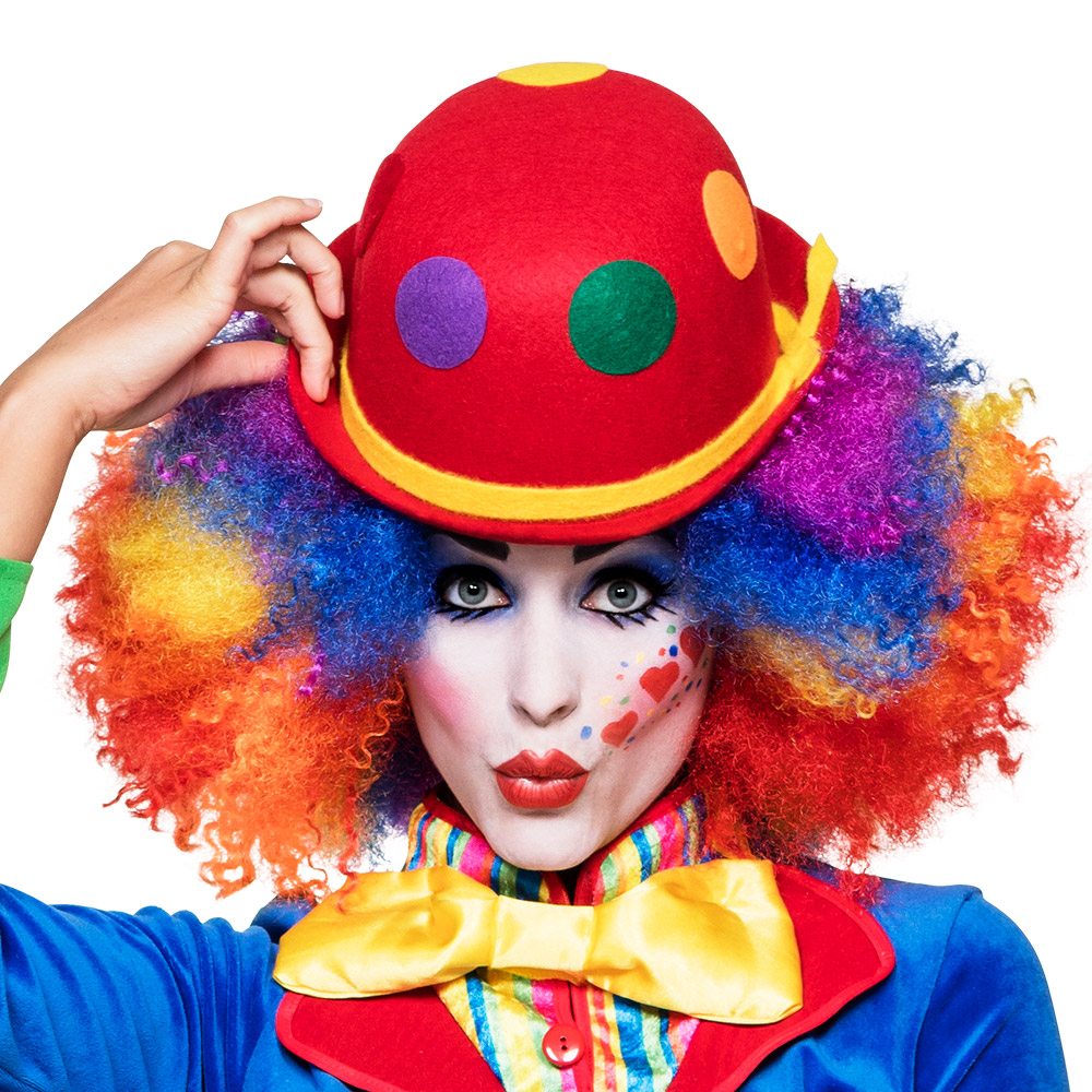 Set schmink palet Clown (4 potjes, applicator en penseel)