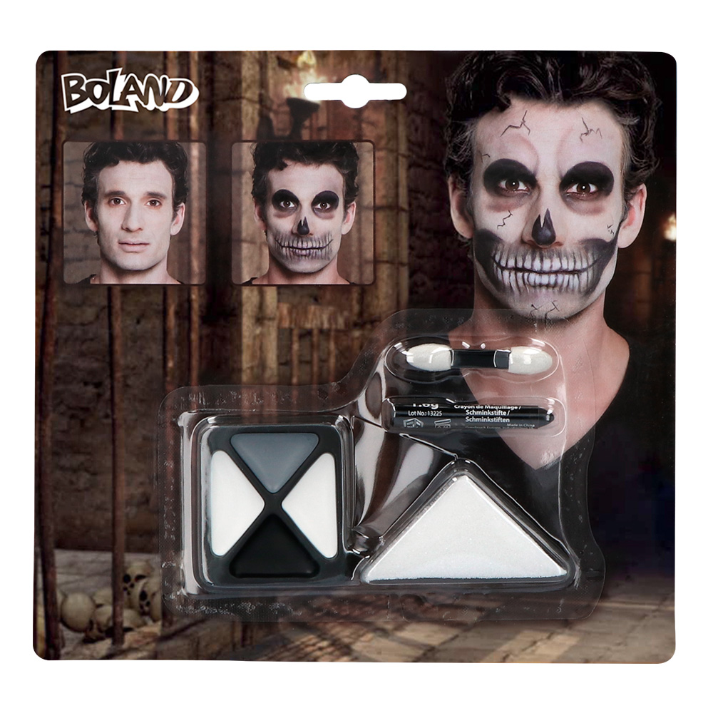 Schmink kit Doodskop (vetschmink, spons en applicator)