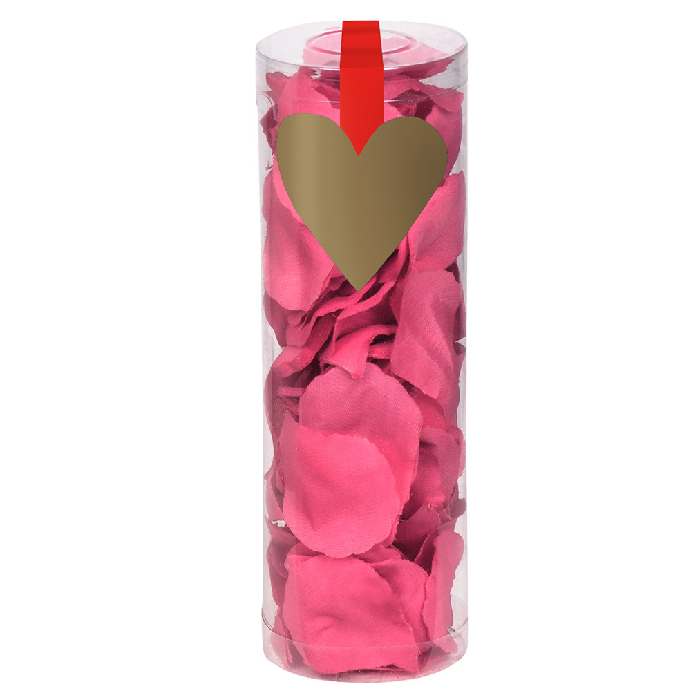 Koker polyester rozenblaadjes roze
