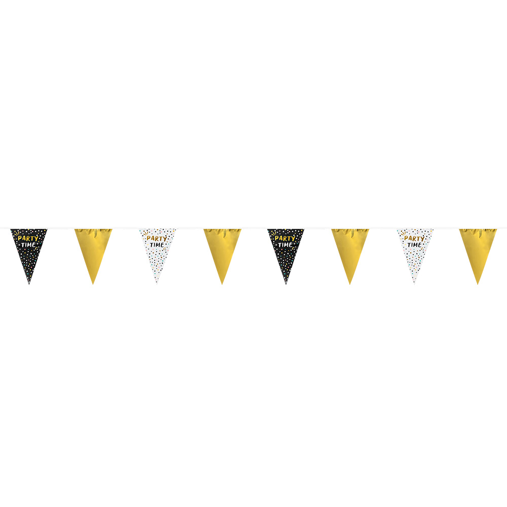 Folievlaggenlijn 'Party time'(30 x 20 cm, 6 m)